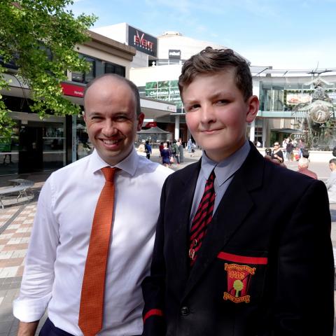 Matt Kean MP and Adam Fowler from Normanhurst Boys High School