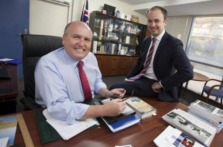 Baulkham Hills MP David Elliott and Hornsby MP Matt Kean Photo: Hills News 