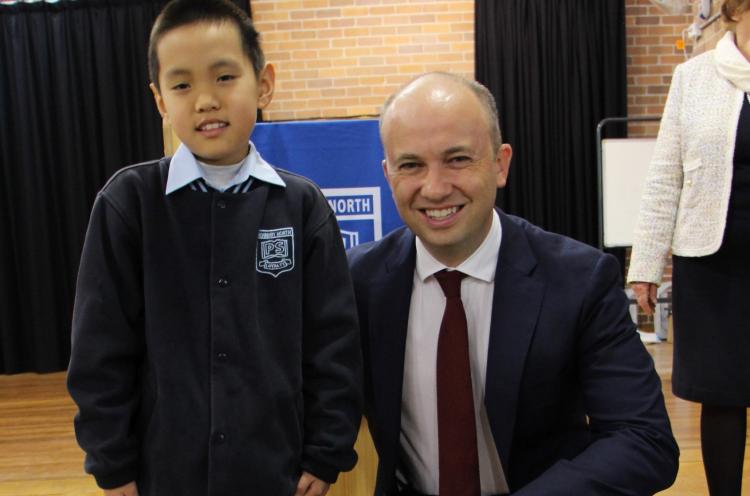Matt Kean MP with Young Archie winner Matthew Chen