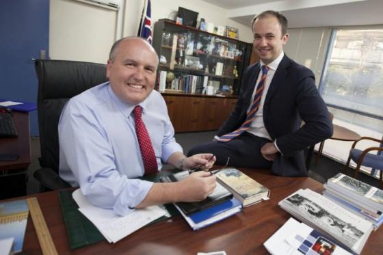 Baulkham Hills MP David Elliott and Hornsby MP Matt Kean Photo: Hills News 