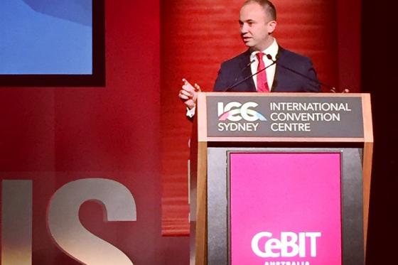 Minister for Innovation and Better Regulation Matt Kean MP speaks at launch of CeBITAUS