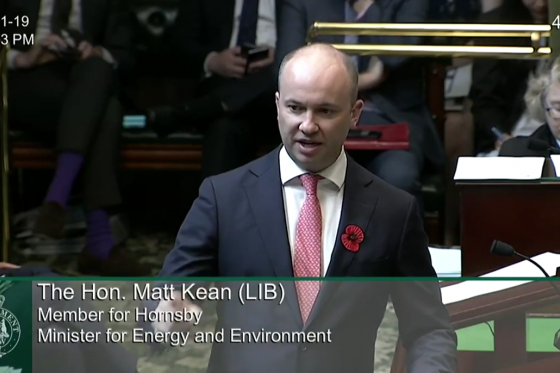 Minister for Energy and Environment Matt Kean MP