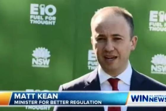 Minister for Innovation and Better Regulation Matt Kean is encouraging drivers to use E10 fuel